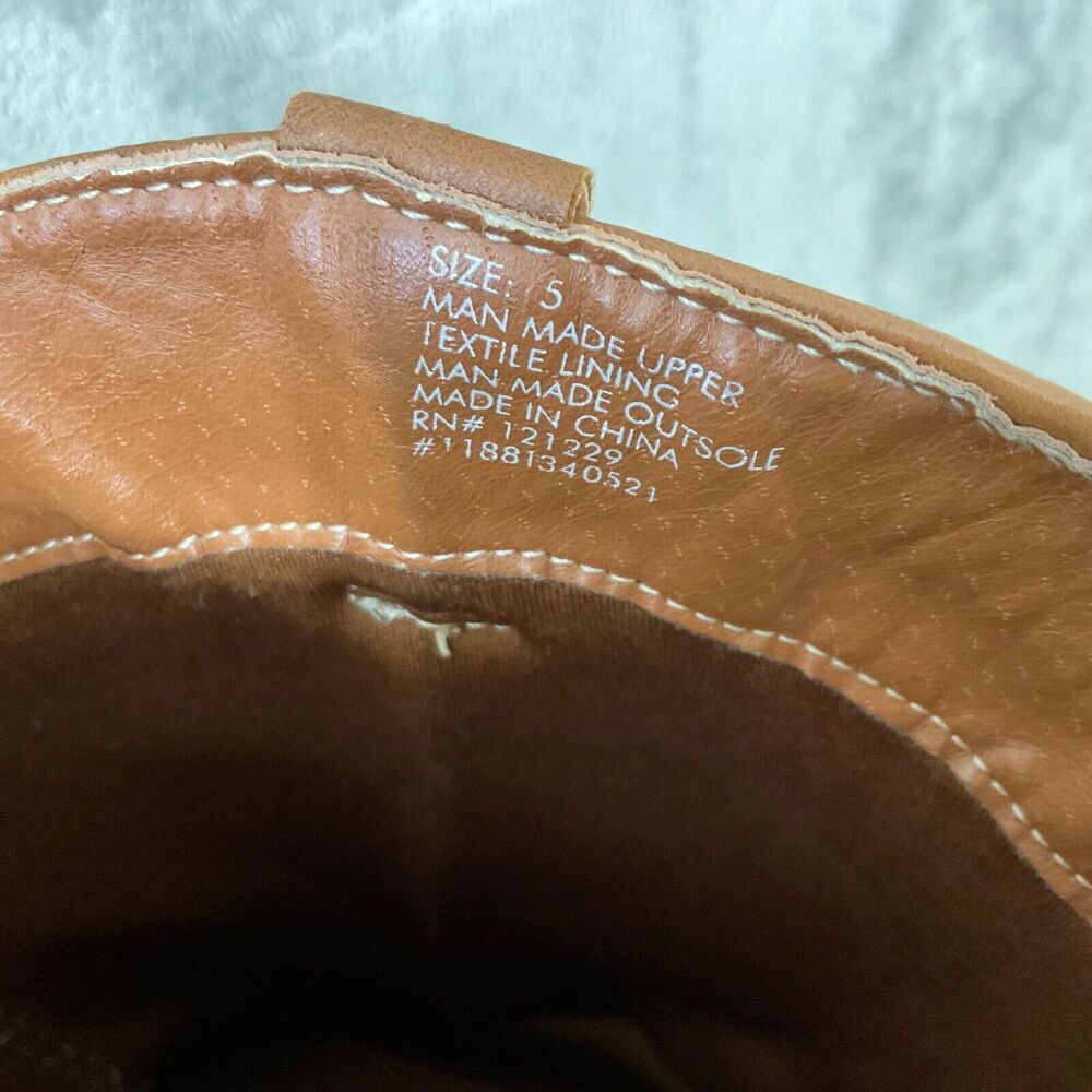 Bebe Cowgirl Boots women’s size 5 Brown faux leather embroidered logo name - Picture 9 of 16
